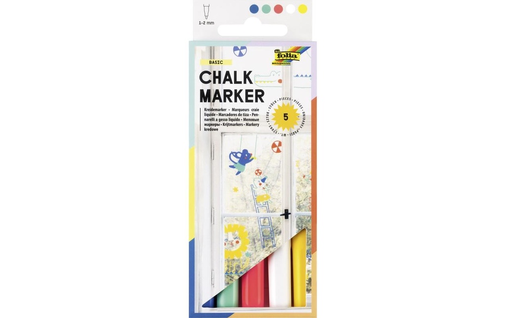 FOLIA Set marqueurs craie Basic 5p. (5 pces)