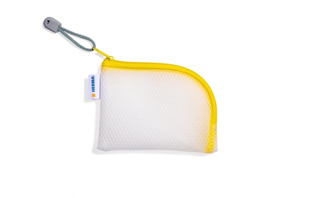 HERMA Pochette zippée 14x11 jaune