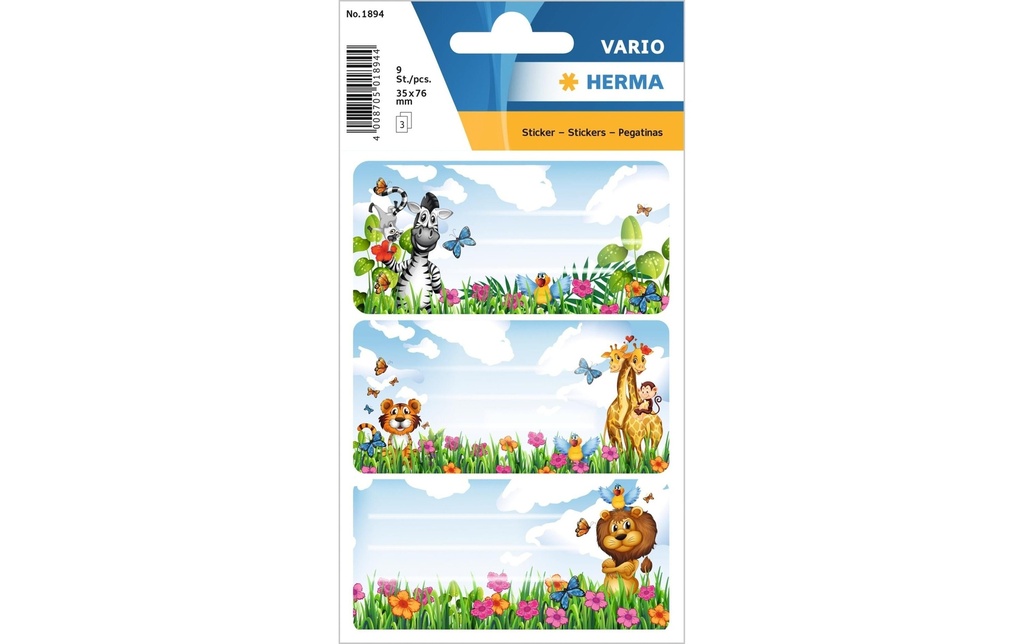 HERMA Etiq.scolaires Vario jungle (3 pces)