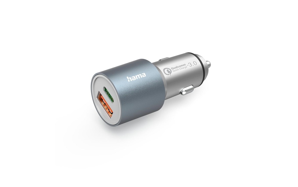 Hama Chargeur de voiture 1x USB-C PD 1x USB-A QC 38 W métal