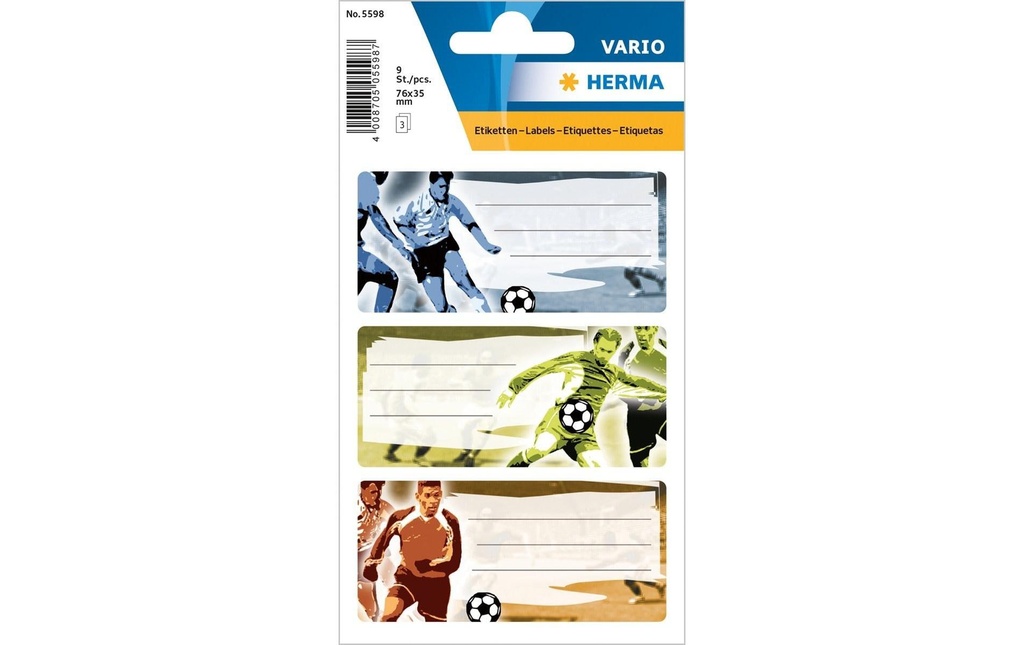 HERMA Etiquettes scolaires football (3 pces)