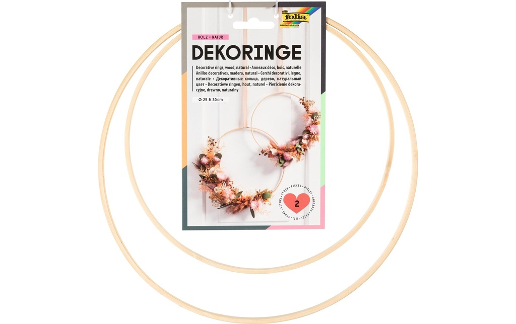 FOLIA Anneaux déco BOIS, 2 pièces (2 pces)