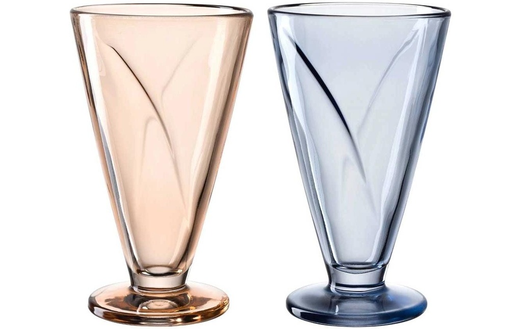 LEONARDO Coupe 360 ml, bleu / abricot, 4 pièces