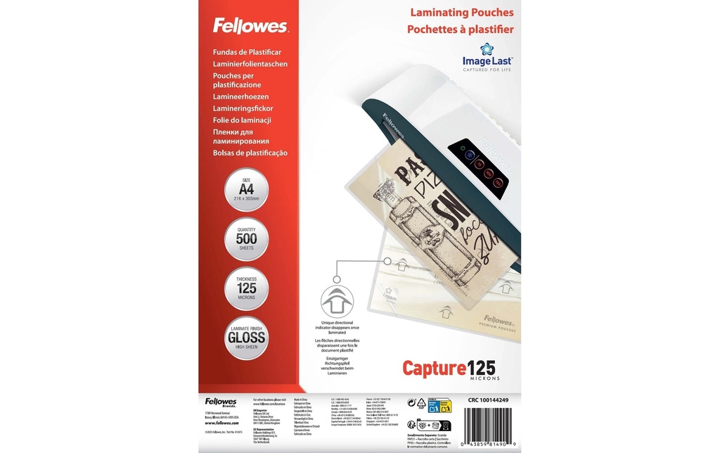 Fellowes Film laminé ImageLast A4, 125 µm, mat; Anti-reflets