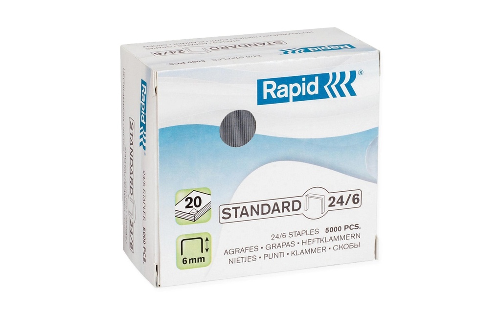 Rapid Agrafes standard, 24/6, 5000 pièces