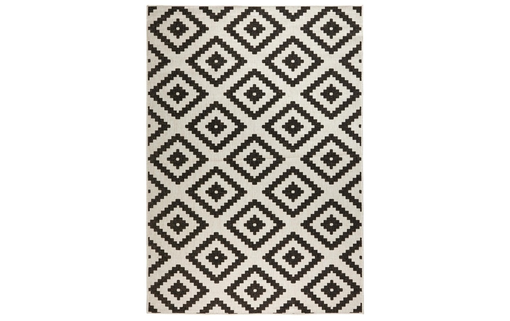 Hanse Home Malte Tapis d'intérieur et d'extérieur 160 x 230 cm, Noir/Crème