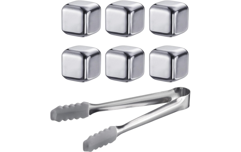Westmark Set de 7 pcs. glaçons avec pince cosmo 7 pièces, Argenté