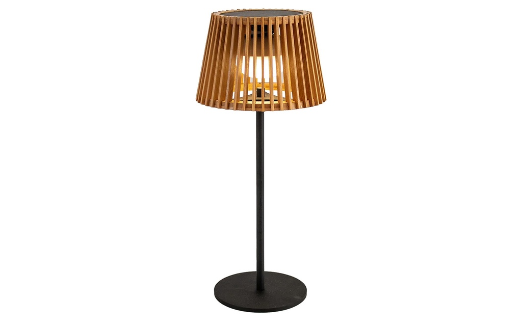 new Garden Lampe de table solaire en bambou Okinawa