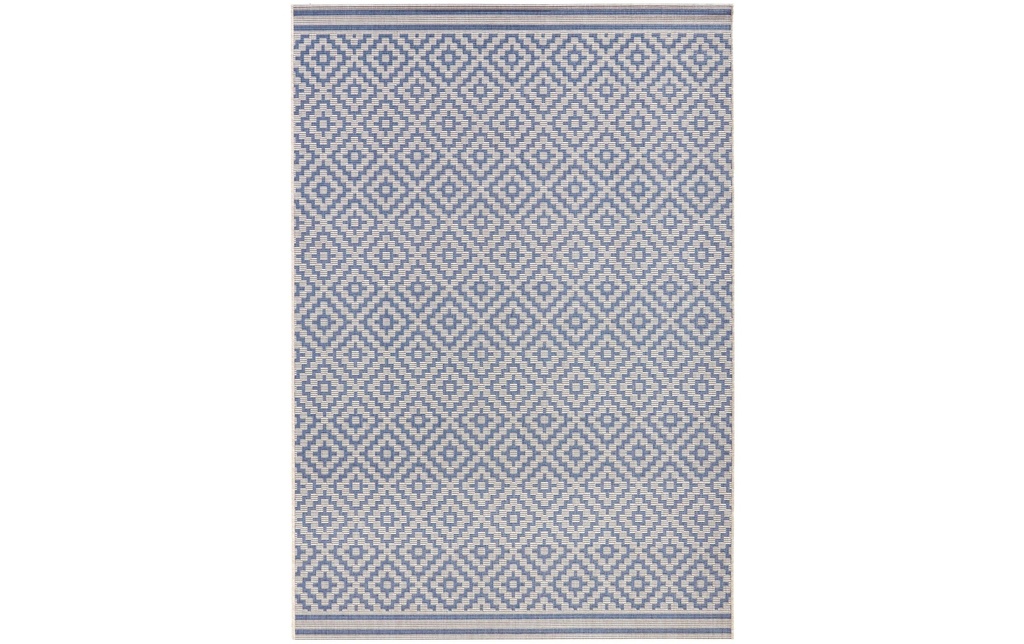 Hanse Home Losange Tapis d'intérieur et d'extérieur 160 x 230 cm, Bleu/Crème
