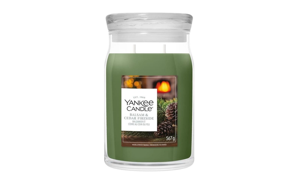 Yankee Candle Signature Bougie parfumée Balsam & Cedar Signature Large Jar