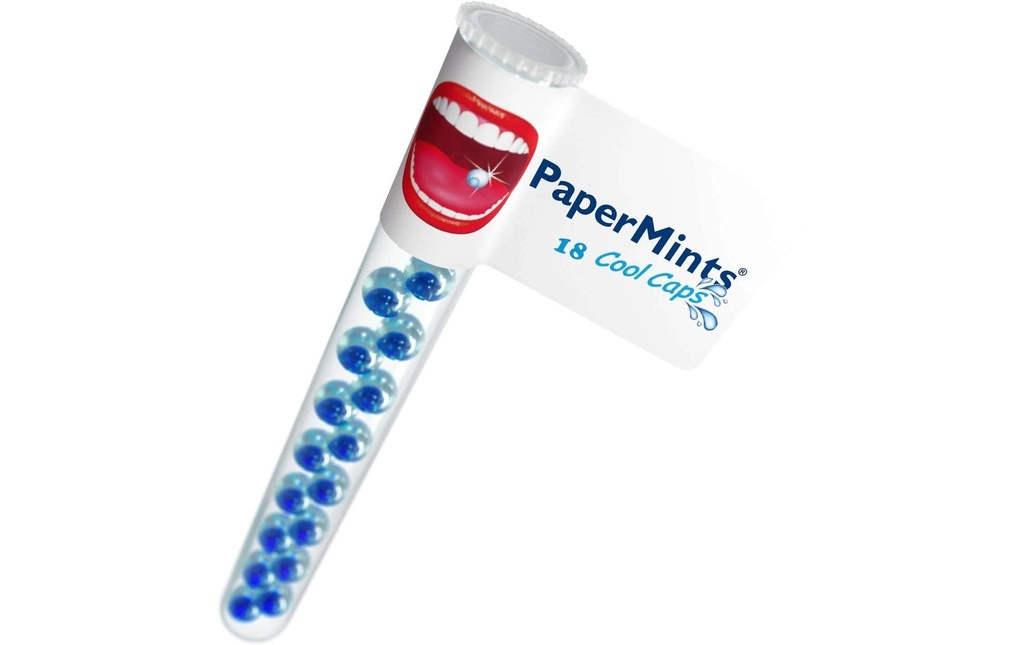 PaperMints Cool Caps Tubes de menthe sans sucre