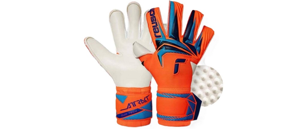reusch Attrakt Duo Evolution Taille: 8, Couleur: orange shocking/bleu