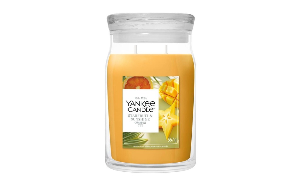 Yankee Candle Signature Bougie parfumée Starfruit & Sunshine Signature Large Jar