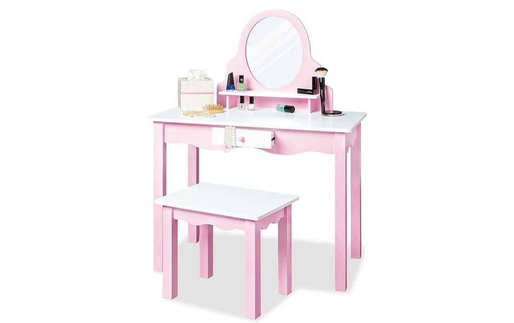 Pinolino Kit de maquillage Table de toilette Jasmin avec tabouret