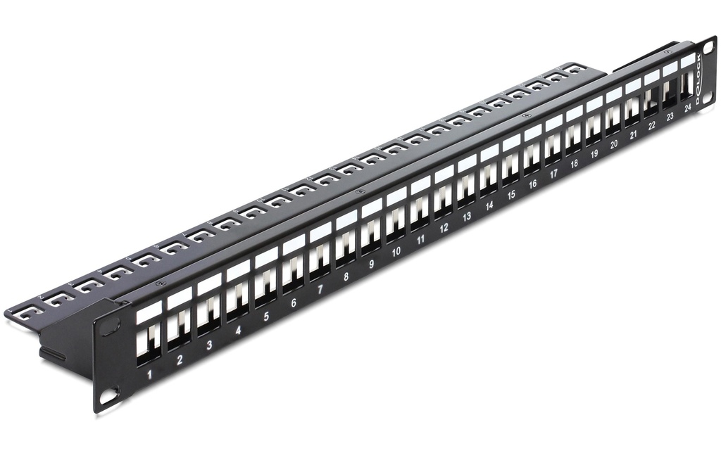 Delock Panneau de brassage Keystone 24 ports Rack 19