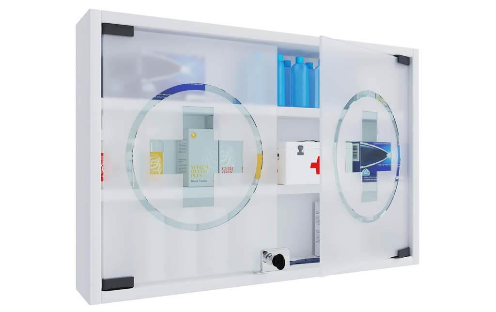 VCM Armoires de premiers secours Hustila M 40 x 60 x 10 cm, blanc