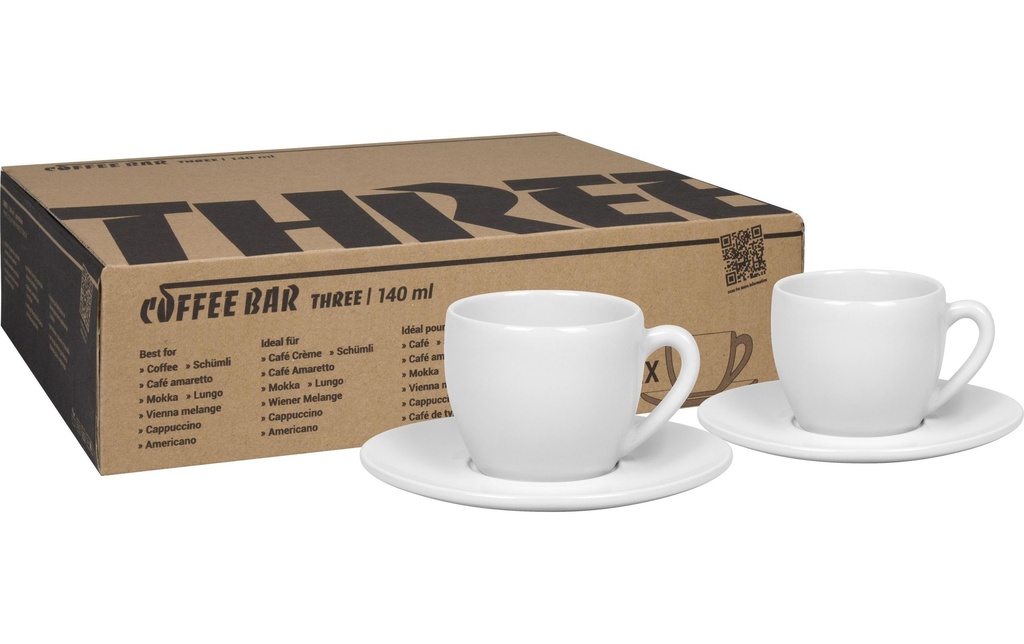 Könitz Tasse à cappuccino Three 140 ml, 2 Pièce/s, Blanc