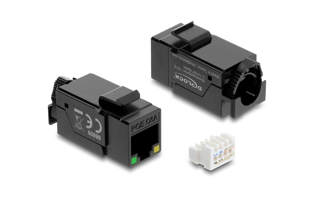 Delock Module Keystone Barrette LSA pour prise RJ45 UTP avec PoE LED