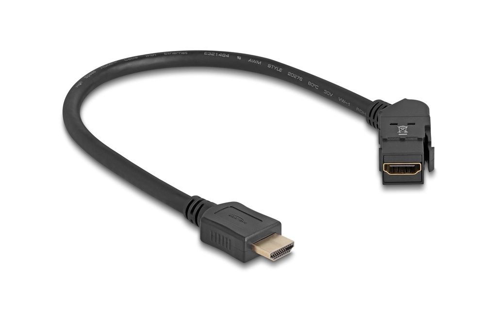 Delock Module Keystone HDMI femelle 45° vers HDMI mâle 30 cm 8K