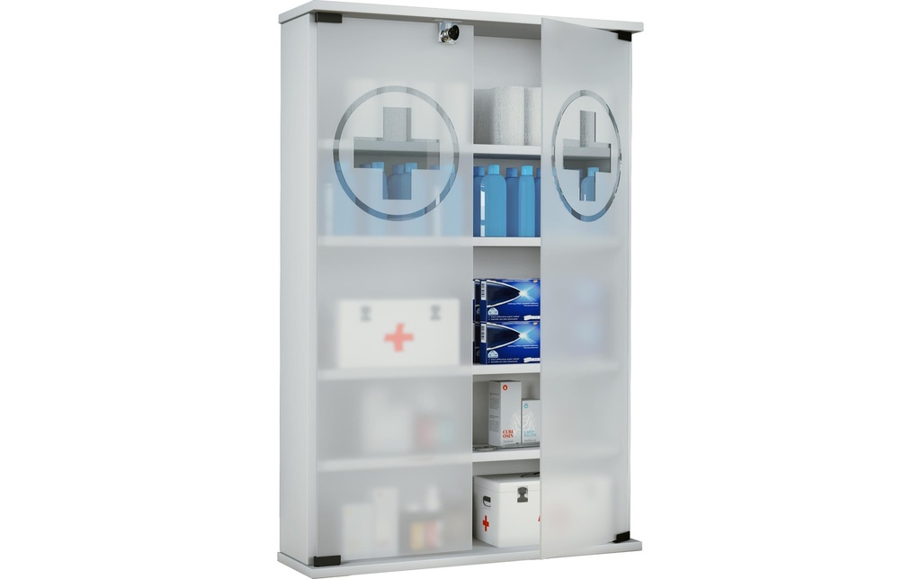 VCM Armoires de premiers secours Honula 91 x 60 x 17 cm, blanc