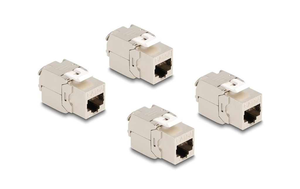 Delock Module Keystone Barrette LSA pour prise RJ45 Cat.6A STP 4 pièces