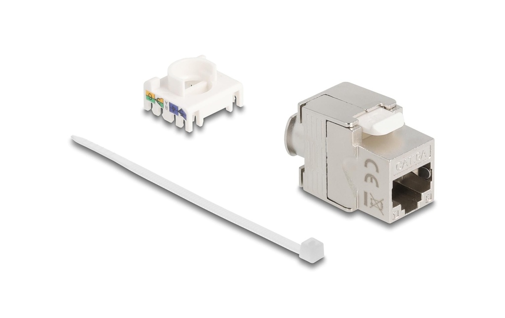 Delock Module Keystone Slim RJ45 femelle vers LSA Cat.6A 180 blindé