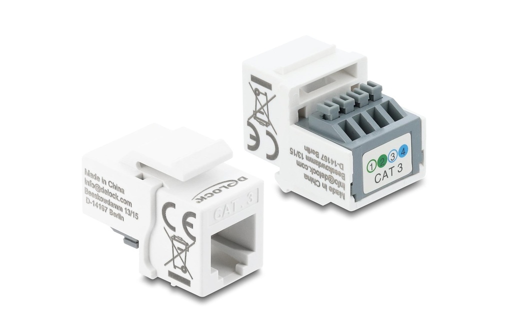 Delock Module Keystone RJ11 femelle vers bloc terminal 4 broches