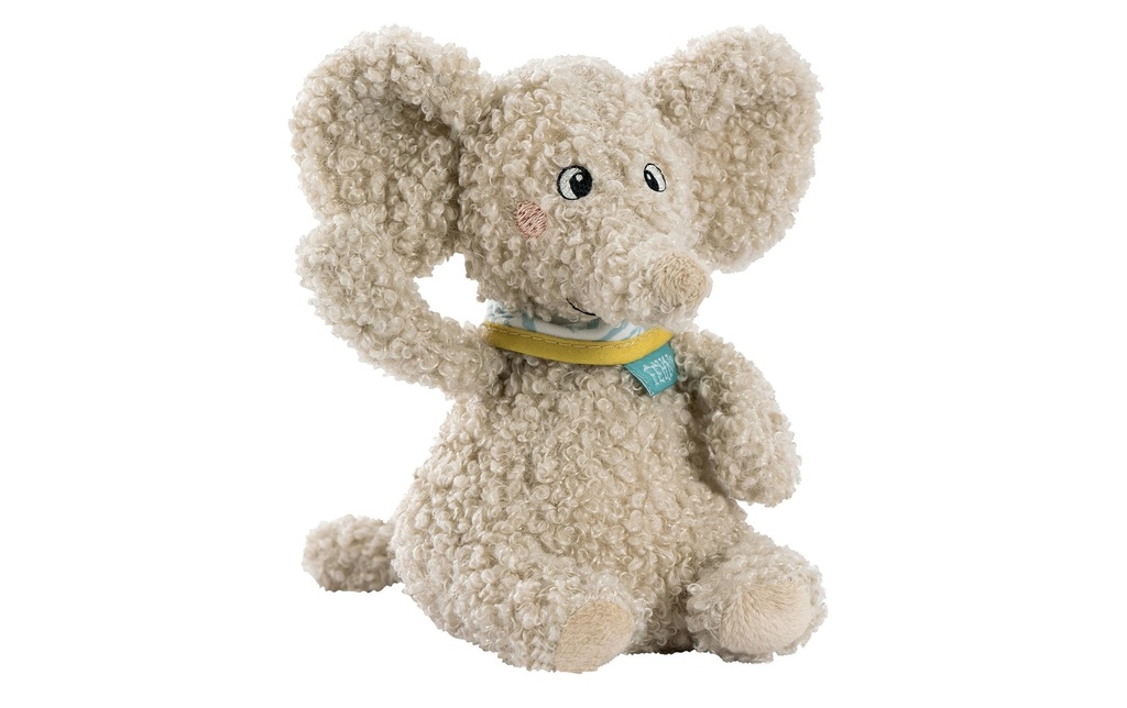 fehn Animal en peluche Bean Bag éléphant Peluche / velours, beige, 14 cm
