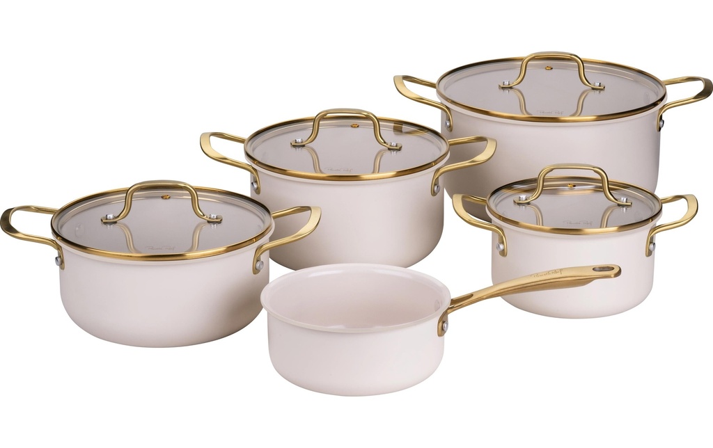 Fackelmann Set de casseroles Signature, Beige / Or