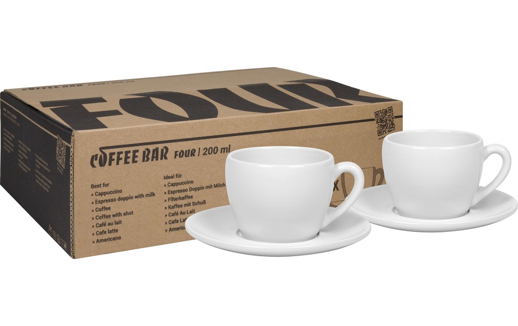 Könitz Tasse à cappuccino Four 200 ml, 2 Pièce/s, Blanc