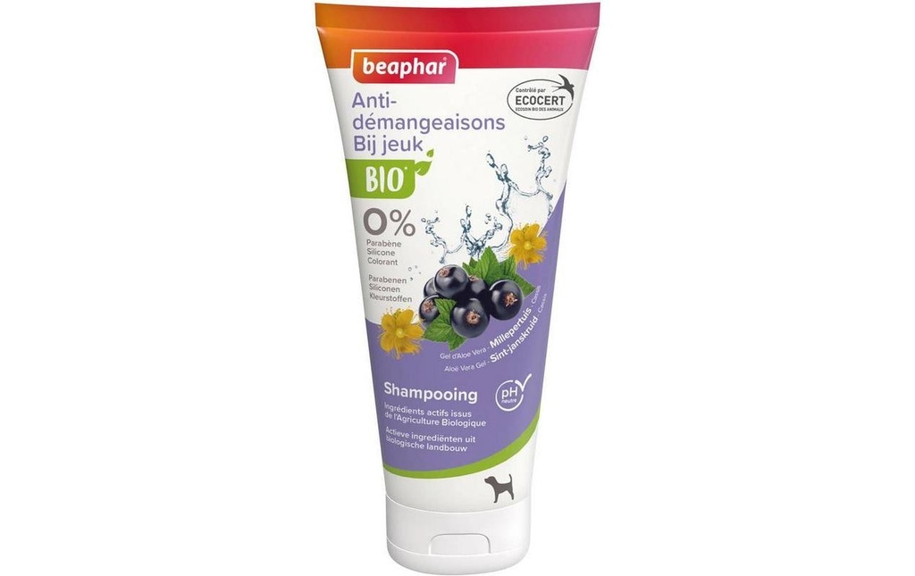 Beaphar Shampooing Bio, anti-démangeaisons, 200 ml