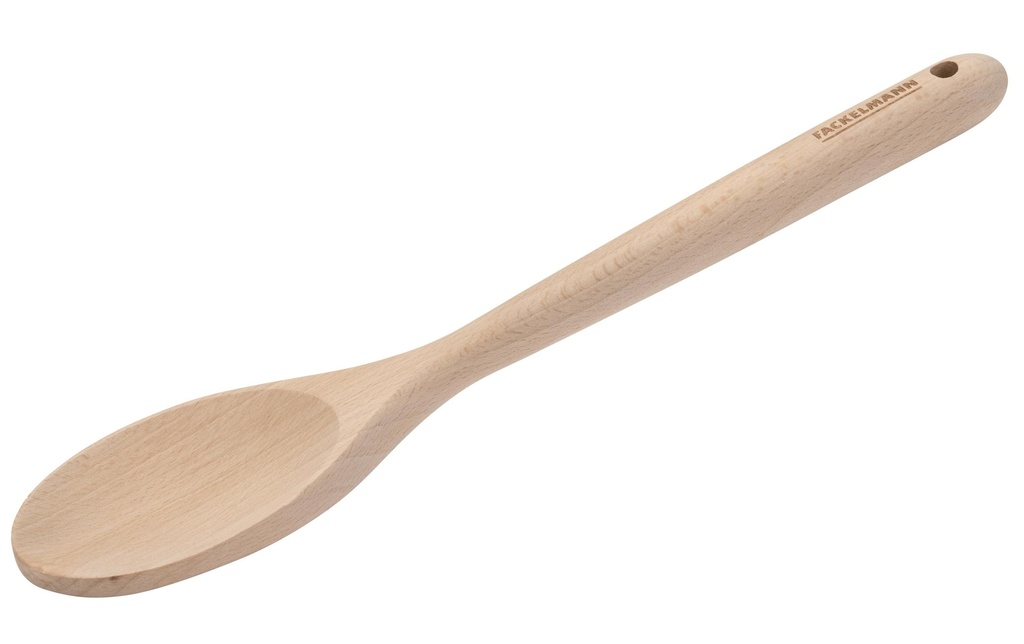 Fackelmann Grande cuillère Cuillère de cuisine bois de hêtre, 28 cm