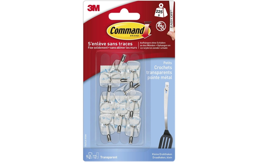 Command Crochet adhésif 0.225 kg, Transparent