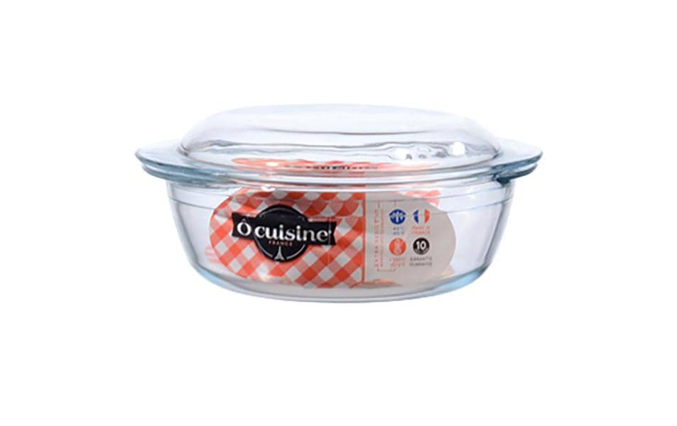 International Cookware Plat à gratin Cocotte 2.3 l, Rond, Transparent