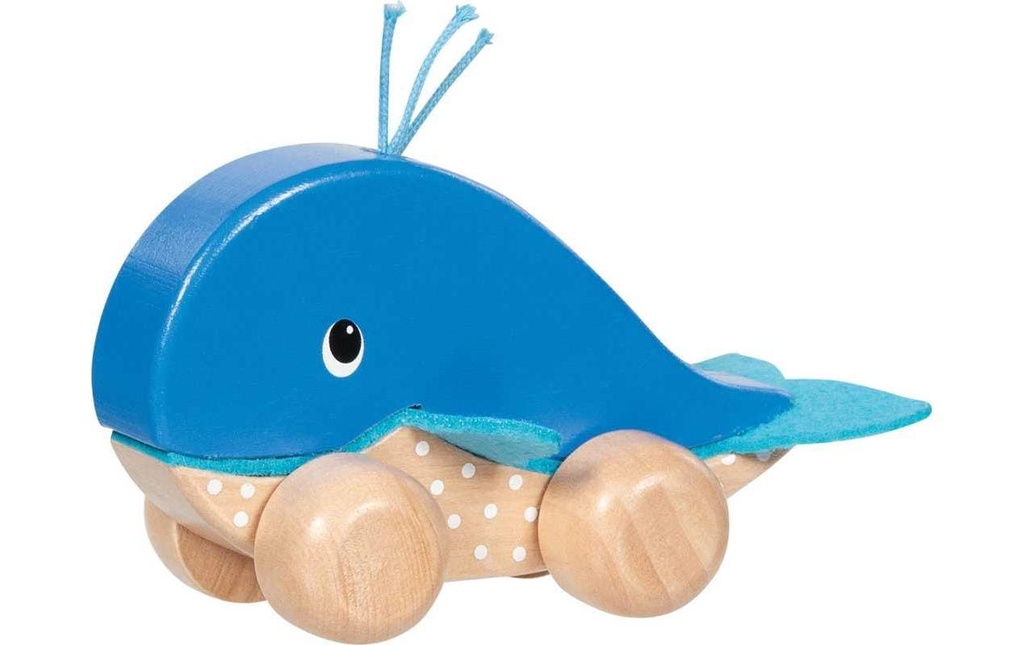 Goki Jouet à pousser Baleine Finnie 13.5 x 6 x 10 cm