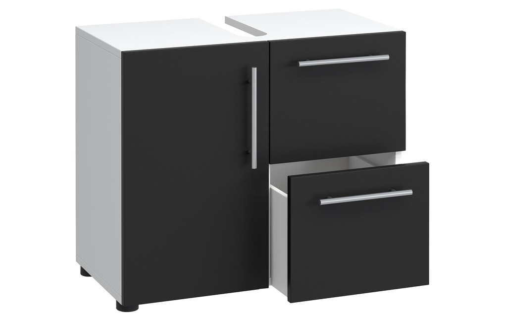 VCM Meuble sous lavabo Flandu 61 x 51 cm, blanc/noir
