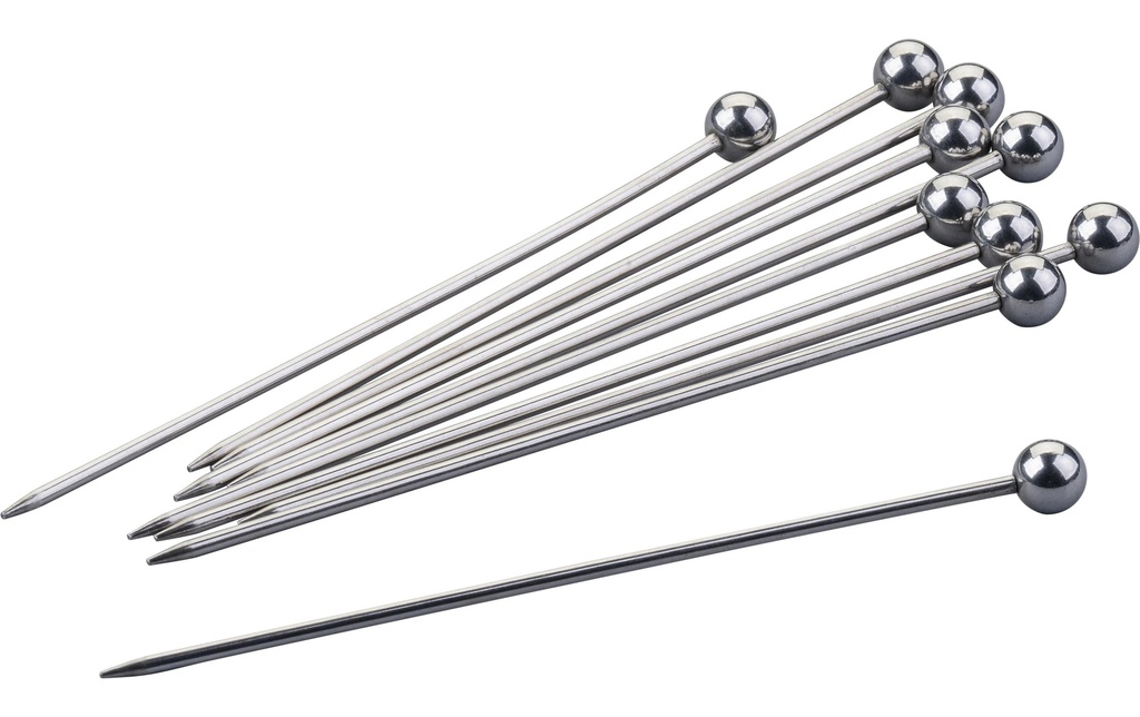 Fackelmann Brochettes cocktail boule, 11 cm, Inox, 10 pièces