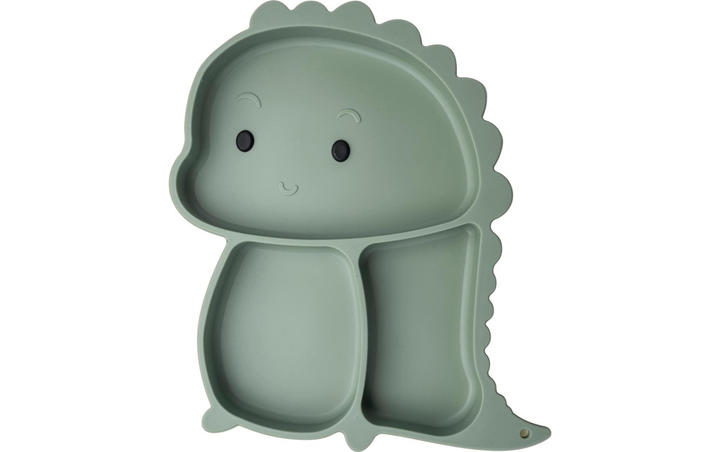 Fackelmann Assiette pour enfant MiniCooking Dino, silicone, vert fumé