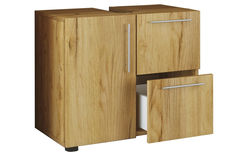 VCM Meuble sous lavabo Flandu 61 x 51 cm, miel/chêne