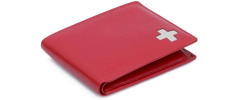 creanorm Portefeuille Cuir véritable, rouge