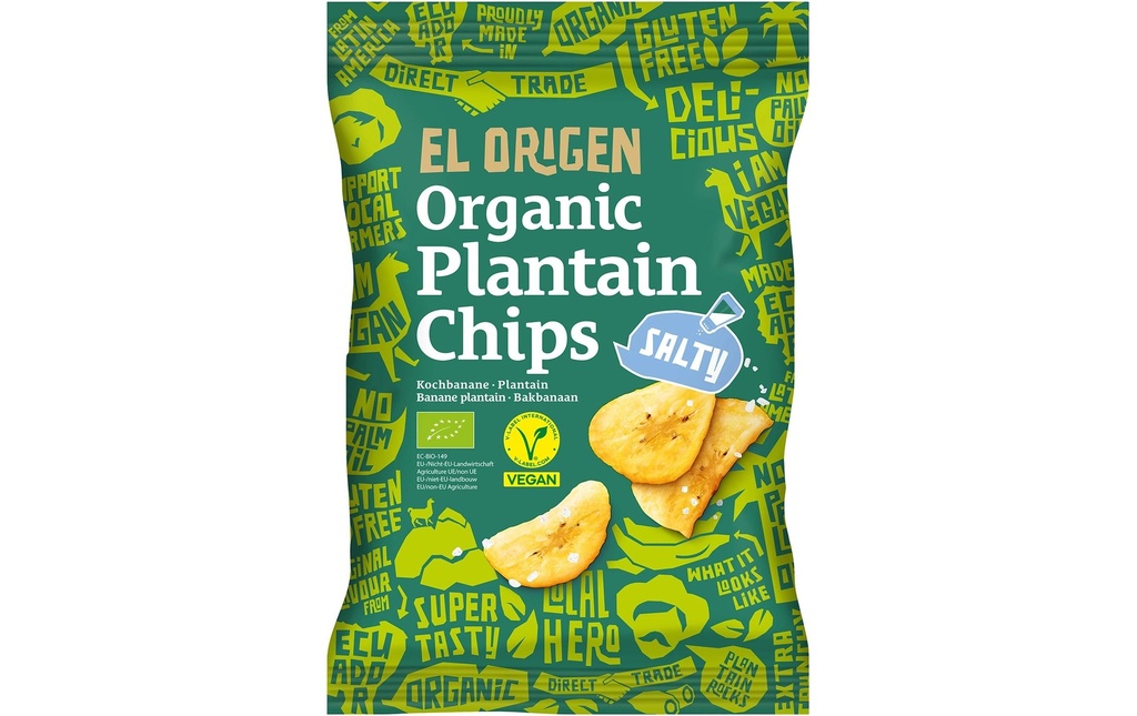 El Origen Chips de banane plantain Sel de mer 80 g