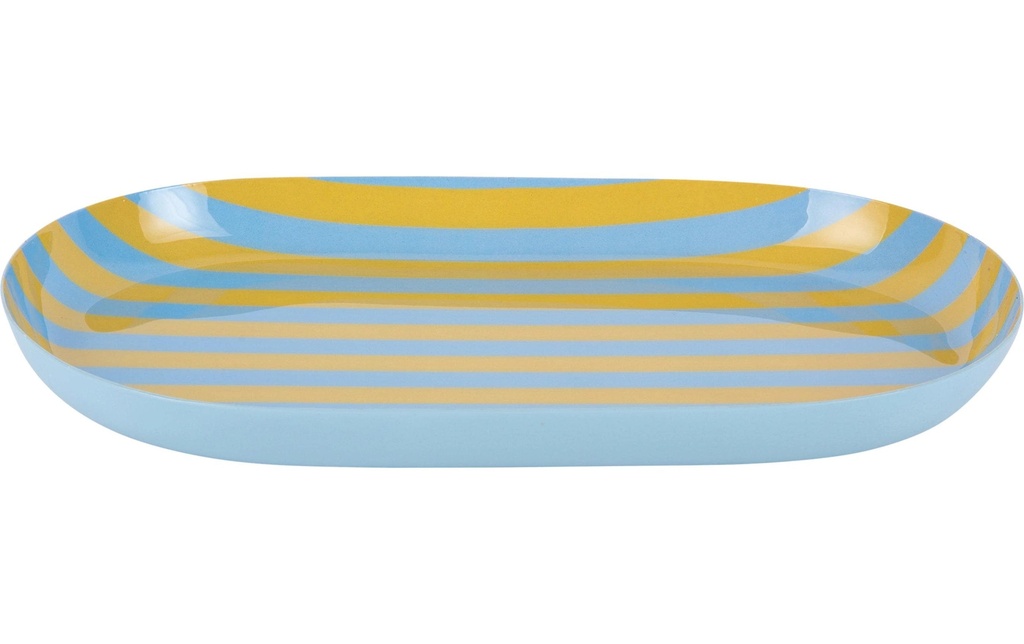present time Plateau de service Animado Oval Small, Citrine yellow / Soft blue