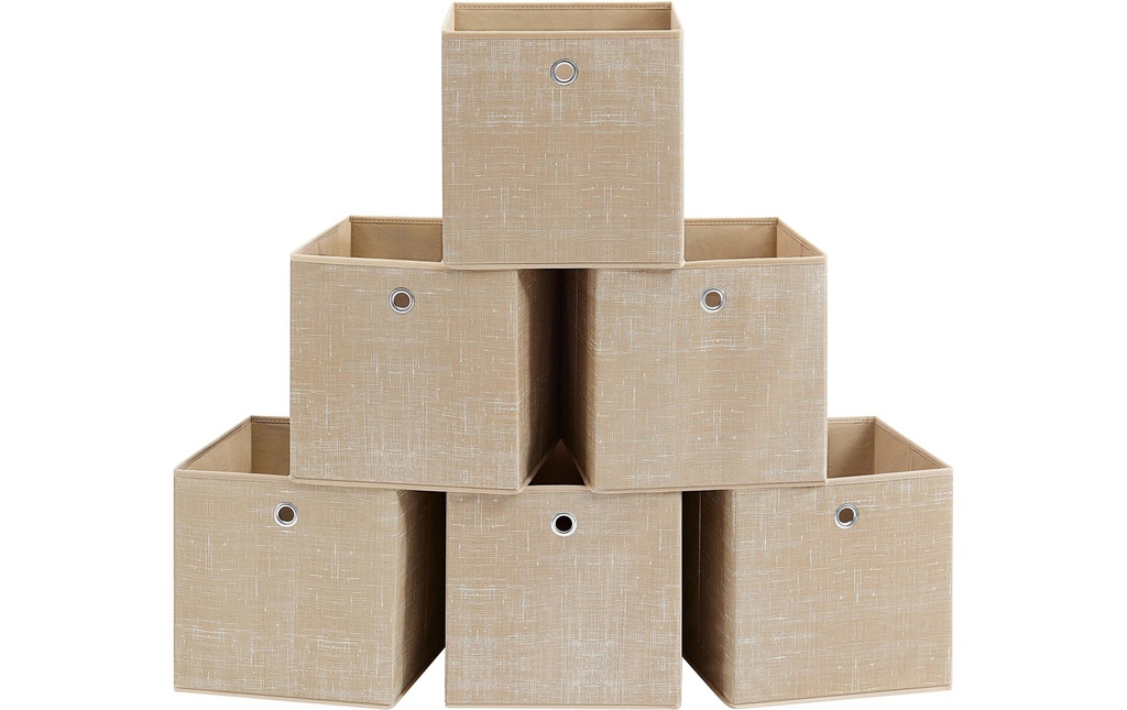 Songmics Boîte de rangement Lot de 6 Beige