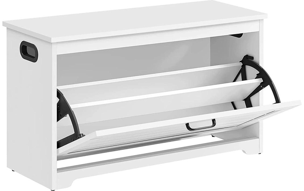 VASAGLE Armoire à chaussures Blanc, 80 x 30 x 46 cm