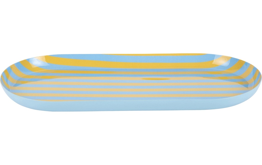 present time Plateau de service Animado Oval Large, Citrine yellow / Soft blue