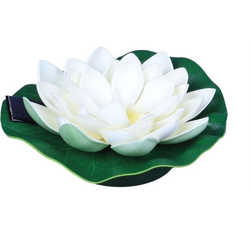 Dameco Éclairage de jardin Nénuphar solaire LED, Ø 17 cm, blanc