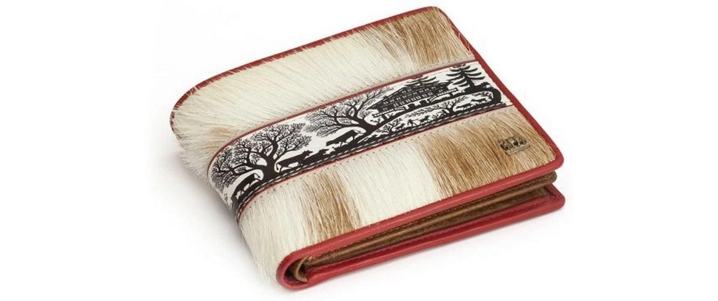 creanorm Portefeuille Peau de vache, rouge avec silhouette