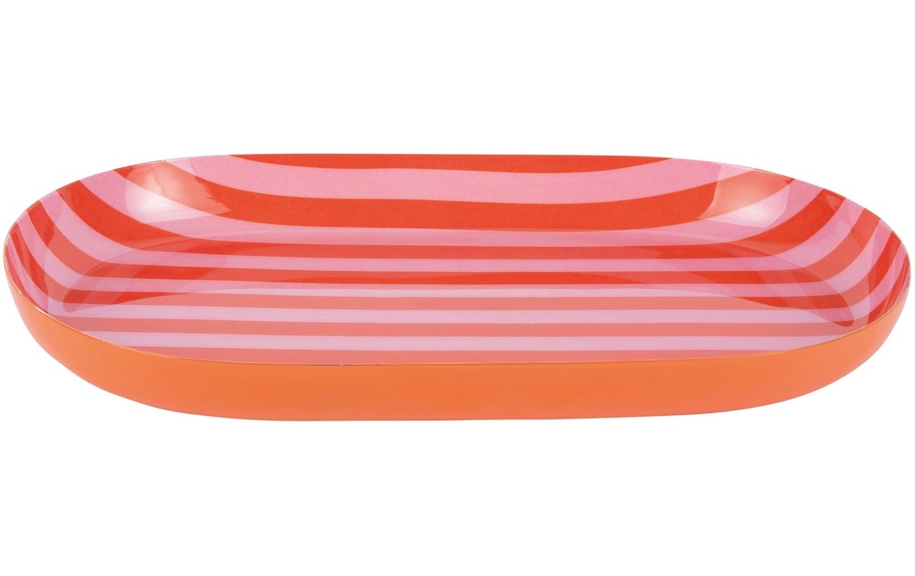 present time Plateau de service Animado Oval Small, Bright orange / Soft pink