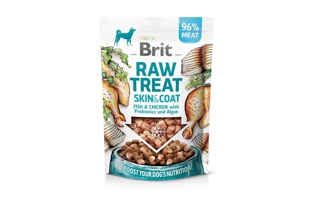 Brit Friandise Raw Treat Poisson & Poulet Skin et Coat 40 g