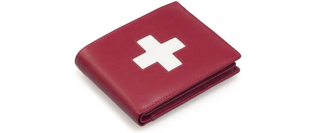 creanorm Portefeuille Cuir véritable, rouge
